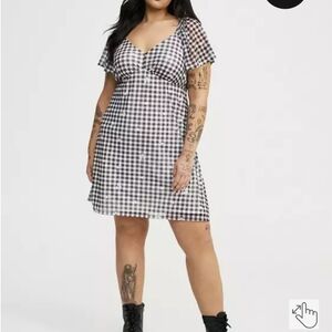 torrid Flutter Sleeves Mesh Mini Dress